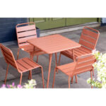 Bolero Terracotta Beistellstühle aus Stahl (4 Stück) – Bild 7