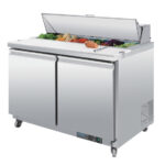Polar U-Serie Doppeltür Saladette mit Vorbereitungstheke und Kühlschrank 405Ltr – Bild 3