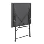 Bolero quadratischer klappbarer Terrassentisch Stahl schwarz 60cm – Bild 2