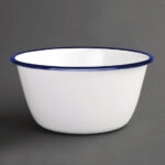 Olympia emaillierte Dessertschalen weiß-blau 7,5cm (6 Stück) – Bild 2
