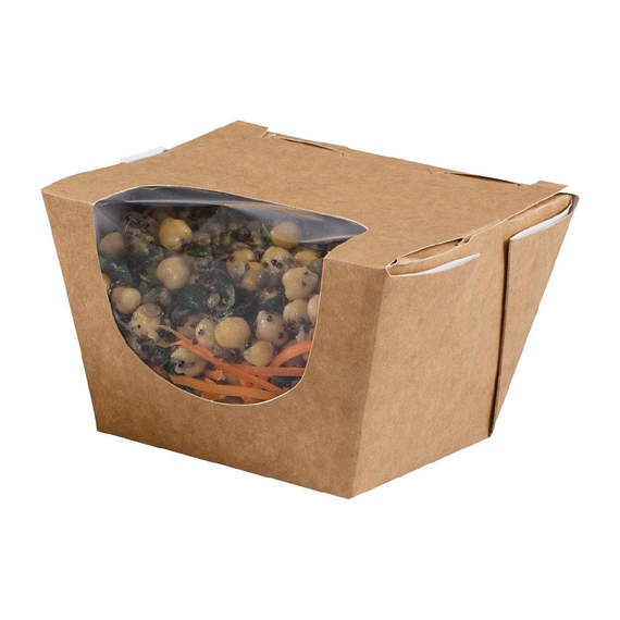 download_9cj7-0k.jpg Colpac Zest Kompostierbare Kraft Salatboxen 900ml (250 Stück) – Bild 1