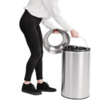 Bolero offener Edelstahl Abfallbehälter silber 40L – Bild 5