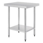Vogue Edelstahl Arbeitstisch mit Regalboden 60 x 60cm – Bild 3