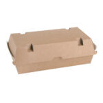 Fiesta Compostable kompostierbare Menüboxen mit Klappdeckel aus Kraftpapier groß 204mm (100 Stück) – Bild 3