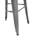 Bolero Bistro Barhocker aus Stahl mit Holzsitz - grau (4 Stück) – Bild 6