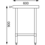 Vogue Edelstahl Arbeitstisch mit Regalboden 60 x 60cm – Bild 9