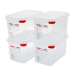 Araven GN1/4 Lebensmittelbehälter 4,3L (4 Stück) – Bild 2