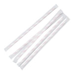 Fiesta Compostable kompostierbare einzeln verpackte Papierstrohhalme 21cm rot-weiß (250 Stück) – Bild 3