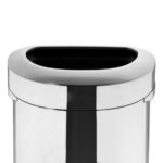 Bolero 'D' Form Gebürsteter Stahl Mülleimer mit offenem Deckel 86Ltr – Bild 3