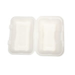 Vegware kompostierbare Einweg Menüboxen mit Klappdeckel aus Bagasse 22,8cm (200 Stück) – Bild 2