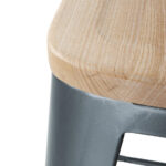 Bolero Bistro Hochbarstuhl mit Holzsitz grau (4 Stück) – Bild 5