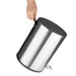 Jantex Runder Gebürsteter Stahl Pedaleimer 3Ltr – Bild 3