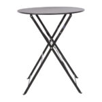Bolero Perth Schwarzer Bürgersteig-Stil Stahl Tisch Rund 600mm – Bild 10