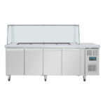 Polar U-Serie Premium Viertürige Saladette Thekenkühlschrank mit Schutz – Bild 3