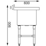 Vogue tiefer Spültisch 77cm lang – Bild 9