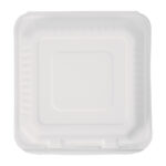 Fiesta Compostable kompostierbare Menüboxen aus Bagasse mit Klappdeckel 22,3cm (200 Stück) – Bild 2