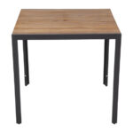 Bolero quadratischer Stahl- und Akazienholztisch 80cm – Bild 4