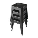 Bolero Bistro niedrige Bistrohocker aus Stahl Sitzhöhe 46cm (4 Stück)