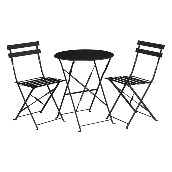 download_bvac-g4.jpg Bolero Perth Schwarzer Bürgersteig-Stil Stahl Tisch Rund 600mm – Bild 1