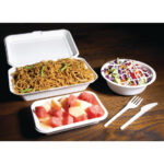 Fiesta Compostable kompostierbare Zuckerrohr Klappdeckelbehälter 24,8cm (250 Stück) – Bild 3