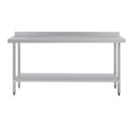 Vogue Edelstahl Arbeitstisch mit Aufkantung und Regalboden 180 x 60cm – Bild 5
