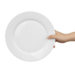 Olympia Whiteware Teller mit breitem Rand 25cm (12 Stück)