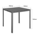 Bolero Valletta Grau Geschlitzter Outdoor Tisch 780mm – Bild 3