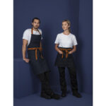 Southside Bistro Schürze Jeans-Blau Mit Bein-Tan – Bild 8