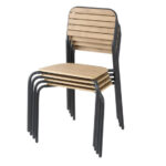 Bolero Santorini Outdoor-Stühle in Holzoptik (4 Stück) – Bild 4