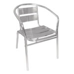 Bolero Bistrostühle mit gerundeter Armlehne Aluminium (4 Stück) – Bild 2