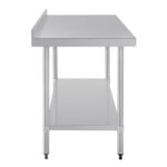 Vogue Edelstahl Arbeitstisch mit Aufkantung und Regalboden 150 x 60cm – Bild 8