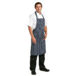 Whites Latzschürze mit Tasche blau-weiß gestreift
