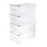 Araven Polypropylen 1/1 Gastronorm Lebensmittel-Aufbewahrungsbox 28Ltr (4 Stück)