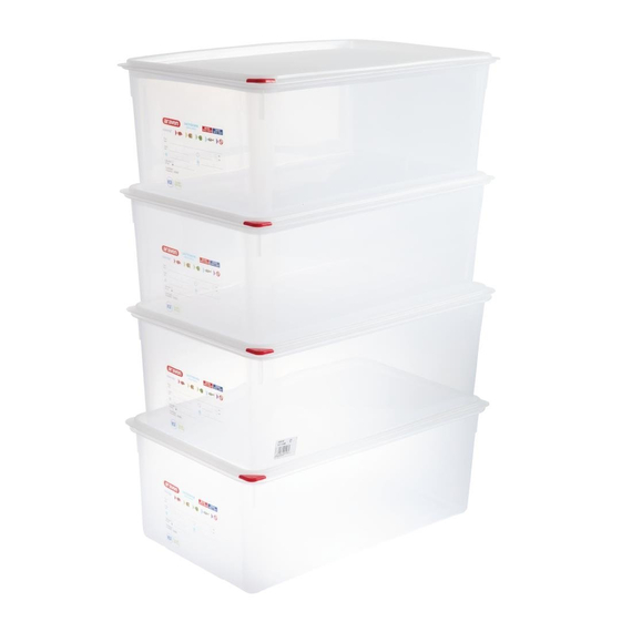 download_dump-pc.jpg Araven Polypropylen 1/1 Gastronorm Lebensmittel-Aufbewahrungsbox 28Ltr (4 Stück) – Bild 1