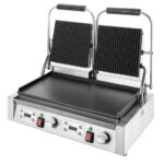 Buffalo Doppel-Kontaktgrill Flache Basis Geriffelte Oberplatte – Bild 2