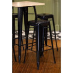 Bolero Bistro Bartisch mit Holzplatte schwarz – Bild 4