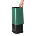 Bolero Quadrat Abfalleimer Grün 7Ltr – Bild 3