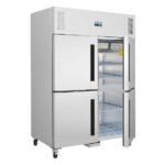 Polar Serie G Gefrierschrank Edelstahl mit geteilten Türen 1200L