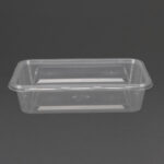Fiesta Recyclingfähige Plastik-Mikrowellenbehälter mit Deckel Klein 500ml (250 Stück)