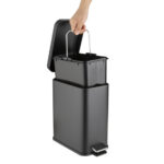 Jantex Schmaler Waschraum Mülleimer Schwarz 5Ltr – Bild 2