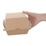 Fiesta Compostable kompostierbare Burgerboxen aus Kraftpapier groß 112mm (150 Stück) – Bild 4