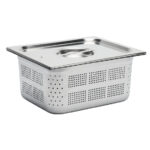 Gastro M Edelstahl GN-Behälter 150mm GN1/2 gelocht – Bild 2