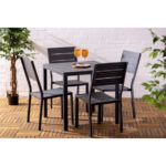Bolero Valletta Grau Geschlitzter Outdoor Tisch 780mm – Bild 8