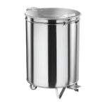 Gastro M Edelstahl-Treteimer mit Rädern 50L