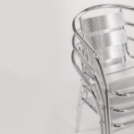 Bolero Bistrostühle mit gerundeter Armlehne Aluminium (4 Stück) – Bild 6