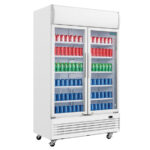 Polar G-Serie Zweitürige Displaykühlung mit Leuchtkasten 950L Schwingtüren – Bild 2