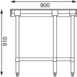 Vogue Arbeitsecktisch mit Aufkantung und Regalboden 90 x 70cm – Bild 2