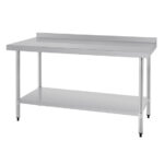 Vogue Edelstahl Arbeitstisch mit Aufkantung und Regalboden 150 x 60cm – Bild 6