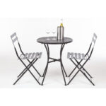 Bolero Steel Outdoor Dining Set Schwarz Tisch und zwei Stuehle – Bild 10