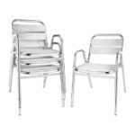 Bolero Bistrostühle mit Unterarmlehne Aluminium (4 Stück) – Bild 5